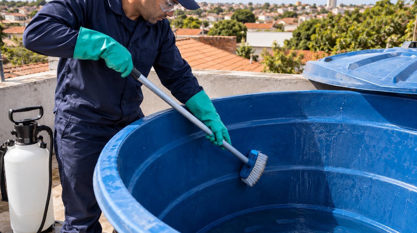Higienização e Desinfecção da Caixa d'Água em Indaiatuba‑SP