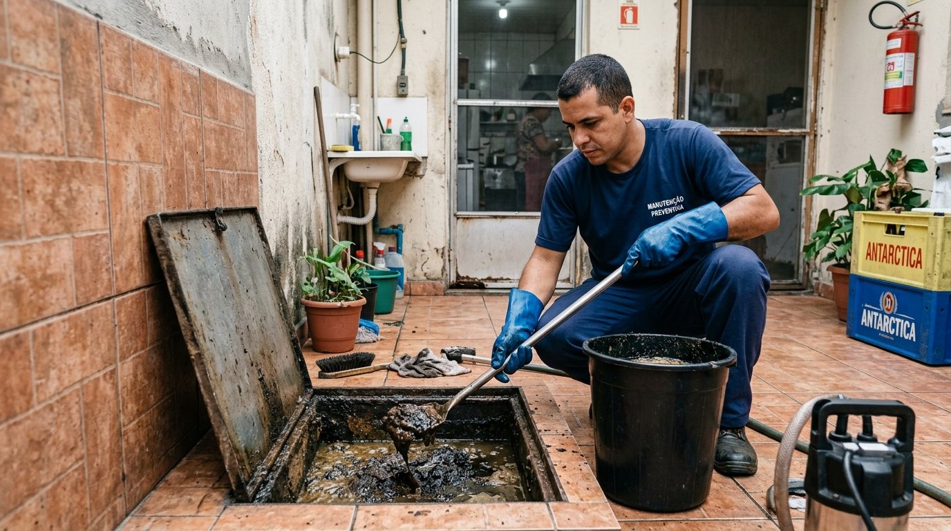 Limpeza de Caixa de Gordura com Equipe em Indaiatuba‑SP